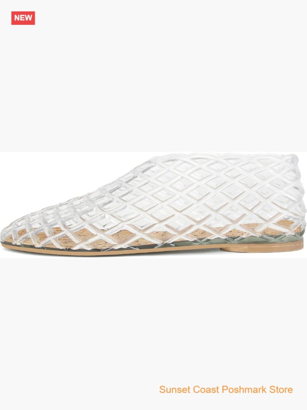 Jelly Mesh Ballet Flats for Women Fishnet PVC Clear Hollow Jellies Sandals